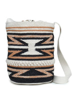 White Orange Tasseled Hand Woven Tote Bag - SanskrutiHomes