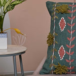 Green Handloom Pure Cotton Cushion Cover - SanskrutiHomes