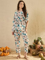 Women Floral Printed Multi Color Night Suit Set - SanskrutiHomes