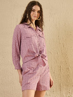 Mauve Printed Co Ord Set - SanskrutiHomes
