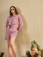 Mauve Printed Co Ord Set - SanskrutiHomes