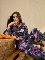 Purple Tropical Printed Co Ord Set - SanskrutiHomes