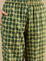 Women Abstract Printed Green Night Suit Set - SanskrutiHomes