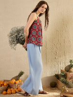 Red Floral Printed Top for Women - SanskrutiHomes
