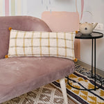 Hand-made Cotton handloom lumbar pillow - SanskrutiHomes