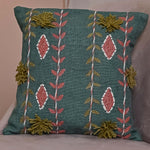 Green Handloom Pure Cotton Cushion Cover - SanskrutiHomes