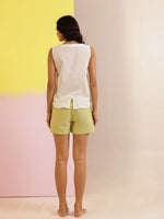 White Color Solid Pure Cotton Night Suit - SanskrutiHomes