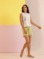 White Color Solid Pure Cotton Night Suit - SanskrutiHomes