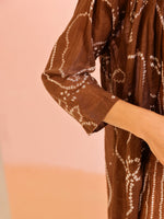 Brown Round Neck Pure Cotton Printed Co-ords Set for Women - SanskrutiHomes