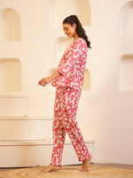 Pink Color Floral Printed Pure Cotton Night Suit - SanskrutiHomes