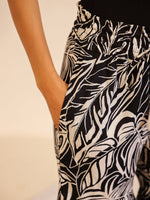 Black Color Viscose Rayon Printed pant for women - SanskrutiHomes