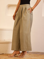 Grey Cotton Solid Lounge Pants for Women - SanskrutiHomes