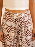 White Color Cotton Printed pant for women - SanskrutiHomes