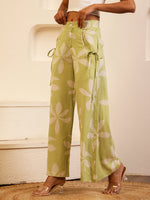 Green Floral Printed Lounge Pant for Women - SanskrutiHomes