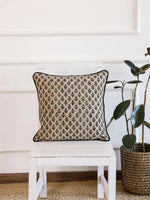 Floral Black Printed Cushion Cover - SanskrutiHomes