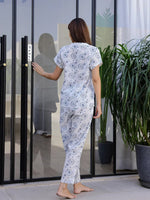 White Printed Loungewear Set - SanskrutiHomes