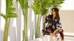 Blue leaves Printed Loungewear Set - SanskrutiHomes