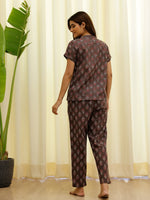 Brown Printed Loungewear Set - SanskrutiHomes