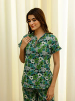 Floral Printed Pure Cotton Night Suit Set - SanskrutiHomes