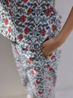 Floral Printed Pure Cotton Night Suit for Women - SanskrutiHomes