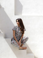 Floral Printed Pure Cotton Night Suit for Women - SanskrutiHomes