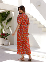 Printed Maxi Night dress - SanskrutiHomes