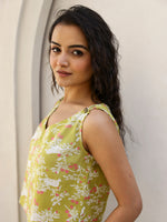 Floral Printed V-Neck Cotton Co-ord Set - SanskrutiHomes