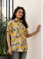 Cambric Printed Short Sleeve Women top - SanskrutiHomes