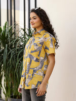 Cambric Printed Short Sleeve Women top - SanskrutiHomes