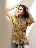 Cambric Printed Short Sleeve Women top - SanskrutiHomes