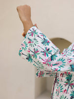 White Palm Shirt & Shorts Night Suit Set - SanskrutiHomes