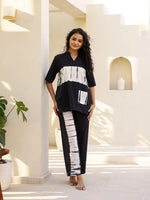 BLACK Tye & Dye Night suit - SanskrutiHomes