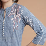 RANGDEEP BLUE RAYON WOMEN'S STRAIGHT KURTA - SanskrutiHomes