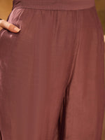 Burgundy Color Floral Printed Round Neck Kurta Set - SanskrutiHomes