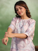 Pink Cotton Kurta Set for Women - SanskrutiHomes
