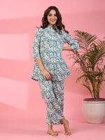 Cornflower Cotton Co-ord set - SanskrutiHomes