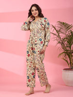 Jacobean Cotton Night Suit - SanskrutiHomes