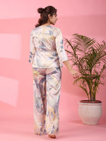 Grey Satin Night Suit - SanskrutiHomes