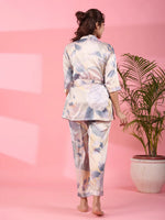 3Pcs Women Poly Satin Night Suit - SanskrutiHomes