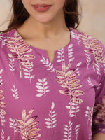 HEATHER MAUVE Cotton Night Suit - SanskrutiHomes