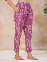 HEATHER MAUVE Cotton Night Suit - SanskrutiHomes