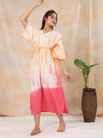 Pink Printed Kaftan Loungewear - SanskrutiHomes