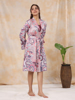 Dusty Pink Satin Night Dress - SanskrutiHomes