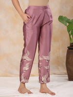 SUGAR PLUM 4 PC SATIN Night Suit Set with Pyjama and shorts - SanskrutiHomes