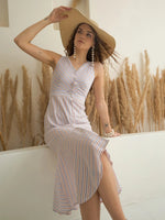 Off White Color Cotton A-Line Printed Dress for Women - SanskrutiHomes