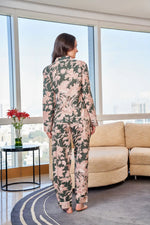 Green Printed Full sleeves Cotton Night suit - SanskrutiHomes