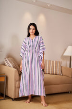 STRIPES Printed Kaftan Loungewear - SanskrutiHomes
