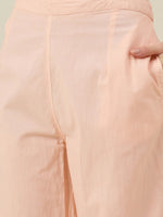 Peach Pure Cotton Shirt Collar Co-Ord Set for Women - SanskrutiHomes