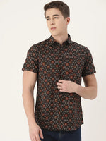 Black Cotton Printed Shirt - SanskrutiHomes