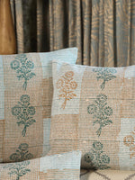 Cotton Green Colour Floral Cushion Covers - SanskrutiHomes